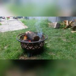 When the log won&rsquo;t split, put the whole damn thing in the fire!! (at West Revere, Massachusetts)