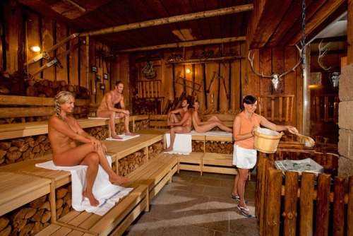 Sauna at Therme Erding in Munich, Germany.