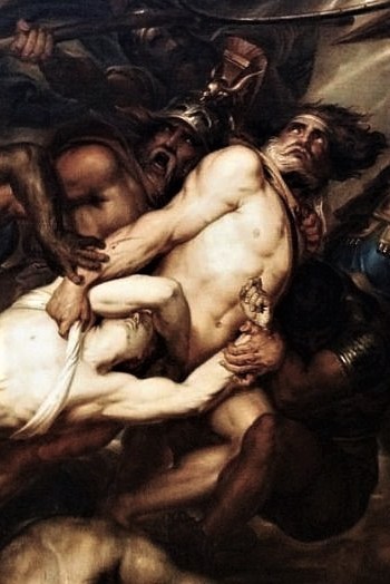 stonemen:Greeks vs Trojans over the body of Patroclus (detail). 1844 by Antoine