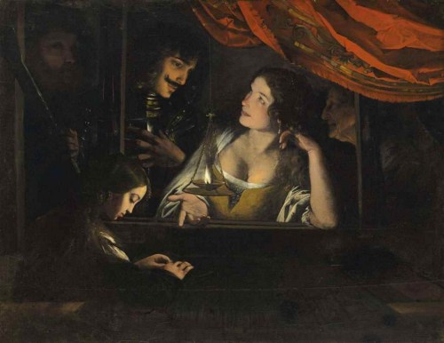 Pietro Paolini, ‘Figures in an Interior around a Lantern’