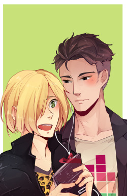 crimson-chains:HAPPY BIRTHDAY TO PRECIOUS CAT SONI headcannon that Otabek introduces Yurio to some awesome bands, and they’re both total geeks together for them X3