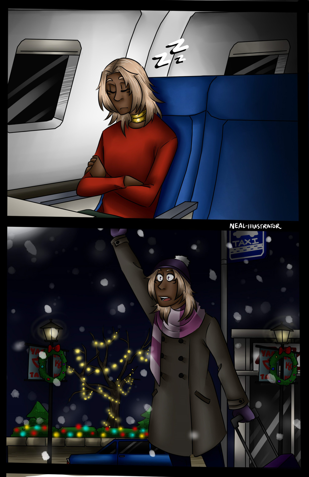 neal-illustrator:  Home for Christmas! Done for all you lovely people. I hope this