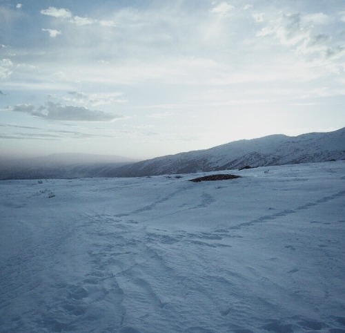 snow capped mountains