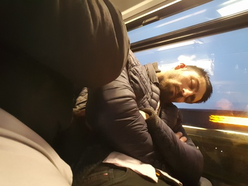 Sleeping guy on metrobus. He was so warm and cute i couldnt resist.