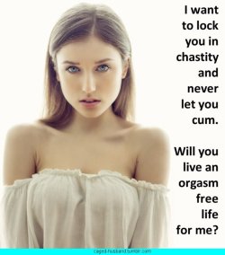 mygoddessgirls:Yes please! This is exactly what I want and need a woman to live with me so I can eagerly serve her wearing a chastity cage permanently! 