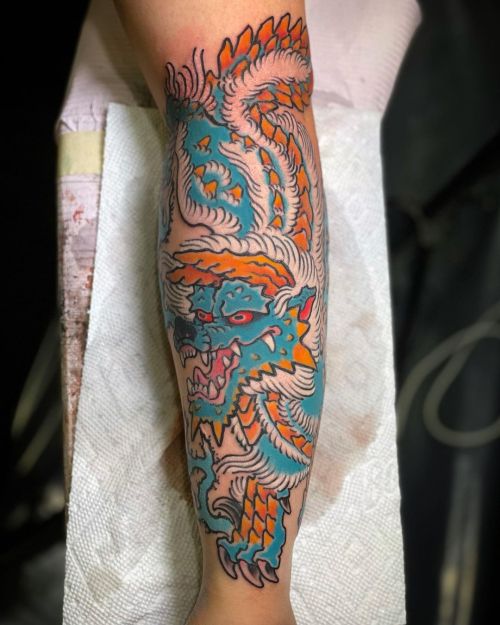 Zinogre! On forearm !Thanks @kaijuucollect !!! Done at the… https://ift.tt/MdOmcCf