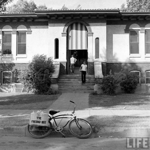 Delivering the Fresno Bee(Allan Grant. 1947)