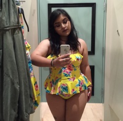 chubby-bunnies:  US 12/14 Haven’t worn a bathing suit in almost 10 years because I was scared of what people would think of me if they saw me and all my bumps and rolls. I’m changing that this summer and I don’t care if people don’t like it or