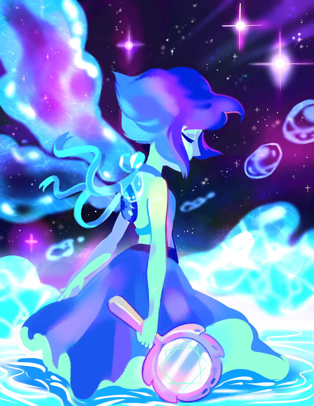 chocochimbu:   my favorite things:  space, water, flowy ribbons, girls in cute