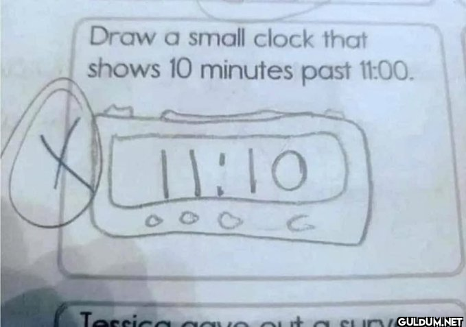 Draw a small clock that...
