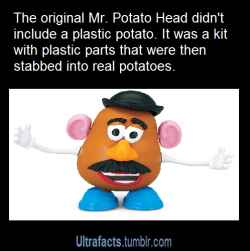 finofilipino:  El Mr Potato original no traía la patata de plástico. Era un kit de piezas que había que clavar en patatas de verdad.Y acojonaba bastante…  