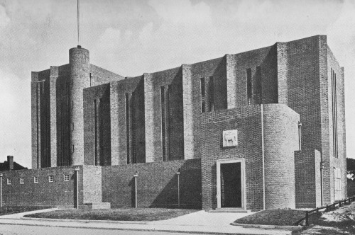 modernism-in-metroland: Church of St Saviour, Eltham (1934) by N.F. Cachemaille-Day. Fortress-like, 