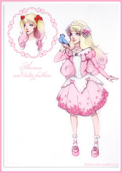 helena-refur:  Another one loli-version of Disney Princess. My Princess Aurora in a cute pink dress, I tried to make her look like a sweet-lolita. Maybe later I’ll make loli-dress in blue color. ^.^ 