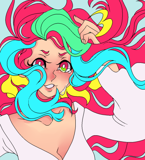 Figuring out another one of my Yugioh Oc’s!! I like how colorful she is <3