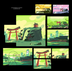 stevencrewniverse:  From BG designer &amp; Painter Eusong Lee:  Hello. I hope you guys enjoyed Garnet’s Universe, EP33. And here are some BGs i did for the episode. I was happy that i could do both design and color with little different look, but still