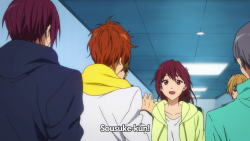 fencer-x:  matsuoka-lin:gettinglostinneverland:gettinglostinneverland:I joked about Sousuke having a crush on Gou and/or Gou having a crush on him.And then KyoAni gave me this and I don’t know what to think *_*  You know what? I ship them.   He can