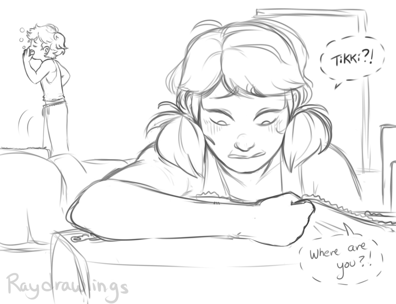 raydrawlings:  It was requested I draw a part 3 to the sleepover comic yesterday