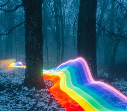 cerevire: boopymooplier:  sixpenceee: Daniel Mercadante’s rainbow road. Made with long exposur