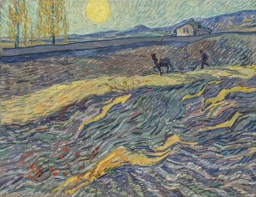 oncanvas:Laboureur dans un champ (Farmer in a Field), Vincent van Gogh, early September 1889Oil on c