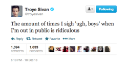 sorrygirlsisuckcock:  youtubersaremylifeline:  Let’s face it. This is true for most of us.   Troye is right…