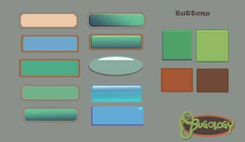 Bugology - ButtonsButton designs I painted up for the Bugology game. Some of these did end up b