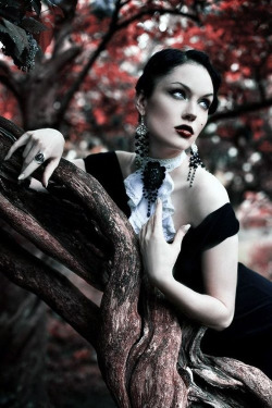 anastasiaarteyeva:  ilovegothgirls:  Woodland Stunner  I took this picture of my friend Omnia a couple of years ago in Kiev botanical garden! What a pleasant surprise! Retouch is by me as well.:)