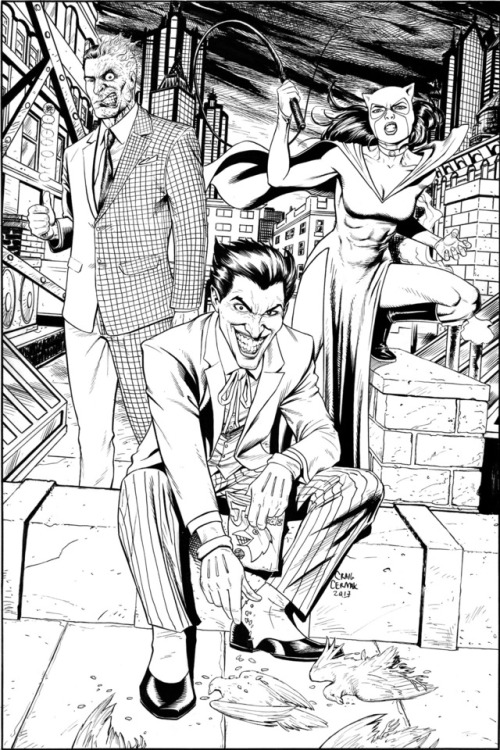 Joker, Catwoman & Two-Face- commission by Craig C. Cermak II joker: art | tags