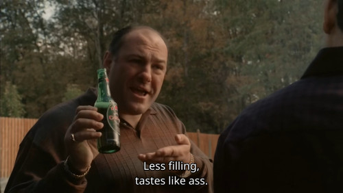 Is that supposed to be a major departure from the asstaste of regular beer?~ The Sopranos S06E17 “Wa