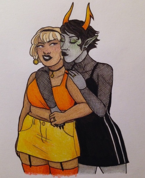 exomoon: sapphic power couple hello everyone i redrew this last year!!! 3 year difference