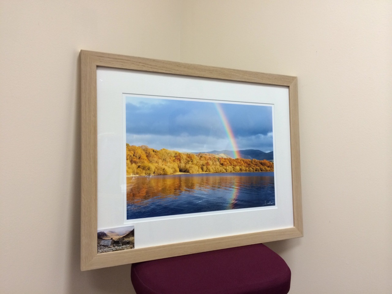 Bassenthwaite 45cm print in solid oak