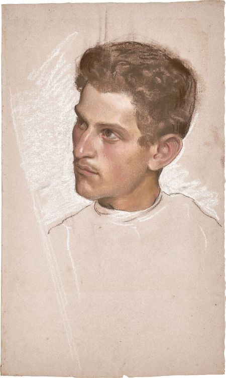 Osmar Schindler (1867-1927) Head of a young man (study)n.d.