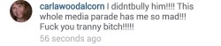 gabifresh:  smidgetz:  titaniumbovine:  manicpixienightmareboy:  outcomer:  Leelah’s mothers recent comments on Laverne Cox’s instagram post.  Set her on fire.  I’ll be 10 minutes from her house in 2 days don’t tempt me.  This is so disgusting,
