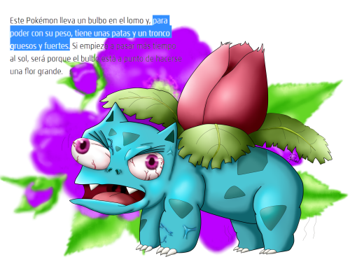 Ivysaur 002 Pokedex literallyThis Pokemon has a bulb on its back and, to cope with its weight, it 
