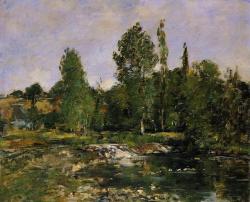 classic-art:  Saint-Cenery, a Pond Eugène-Louis Boudin, 1890-1892 