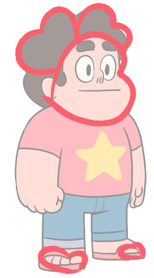 comfemgem: punmonster:  hey you know how the gems each represent basic shapes (amethyst=circle, pearl=trangle, garnet=square) unless it has already been mentioned, i think its worth noting that steven is made of hearts UuU  Steven is shaped like a friend.