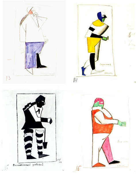 Poppin&rsquo;Malevich - Costumes for the 1913 opera &ldquo;Victory Over The Sun&rdquo;. 