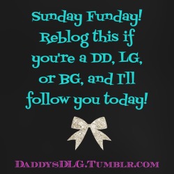 daddysdlg:Let’s start this party a bit early, shall we?  I’m an insomniac…besides The Walking Dead is going to be on tonight, so I’ll be super busy later!  Haha.   Reblog by 9pm EST/6pm PST today (Sunday) and I’ll mosey on over to check out