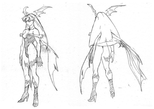 ca-tsuka:Character design by Shukou Murase for “Night Warriors - Darkstalkers’ Revenge” OAV (1997).