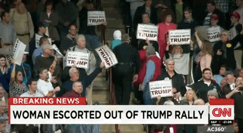 wigglebox:micdotcom:Muslim woman ejected from Trump rally for being Muslim, standingRose Hamid atten
