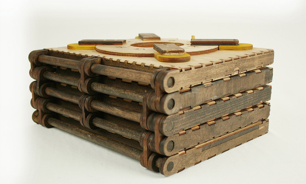 thedesigndome:  Complex Wooden Book Reveals Story with Solving Stages Of Puzzles