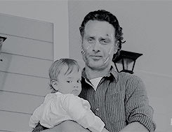 riveralwaysknew:  Rick: You wanna hold her?  [Morgan laughs] 