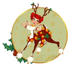 slbtumblng:  savannahalexandraart:    You know Dasher, and Dancer, andPrancer, and Vixen,Comet, and Cupid, andDonner and BlitzenBut do you recallThe most famous reindeer of allRudolph, the red-nosed reindeer!!    I can finally post what I’ve been