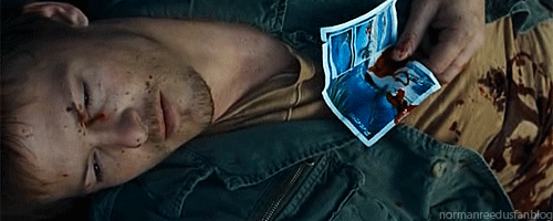 tatooinesuns:  normanreedusfanblog:  Reedus Movie Parallels  His beautiful way of dying…   ah yeah, see 