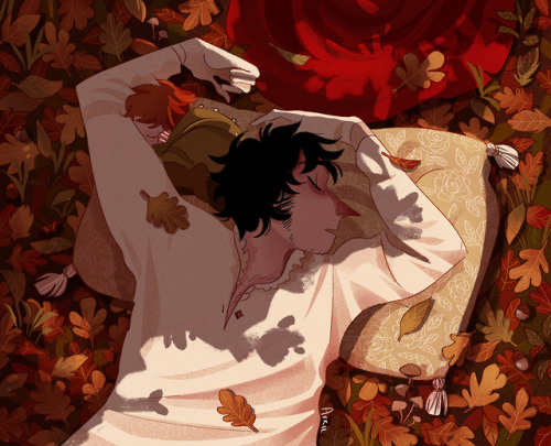 Dead leaves are the most confortable bed. (+ bonus sketch) 