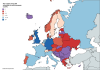 Number of top 500 universities in Europe by country.