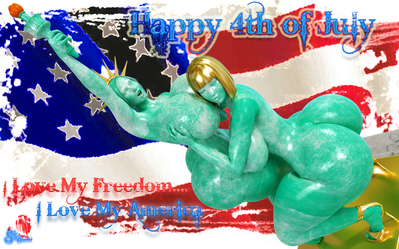    Happy 4th of July from Tiffany and Lola  I just had to do that Statue of LolaModel