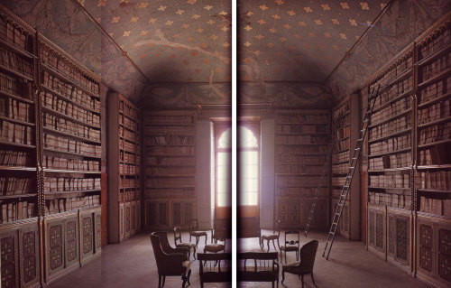 centuriesbehind: The library of Lord Byron, in his palazzo in Pisa, Italy.