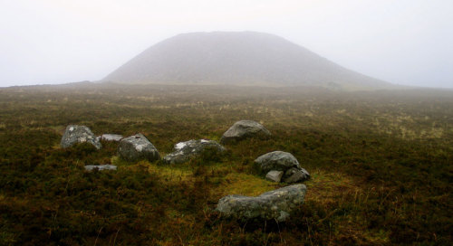 irelandseyeonmyth:The grave of queen Maeve on Knocknarea mountain is an unexcavated passage tomb. It