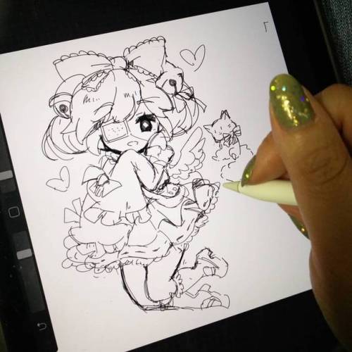 belindraw: Happy Friday! Making this a productive commute home #commissions #cutesu #ipad #procreat