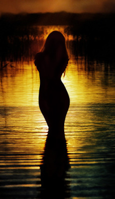 Sexy Silhouette with    The world of reflection  Water, natures mirror   